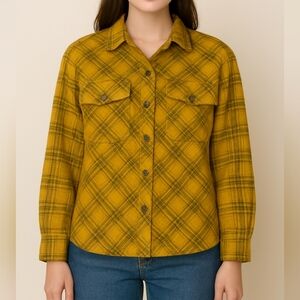 Eden & Olivia Cropped Plaid Shirt